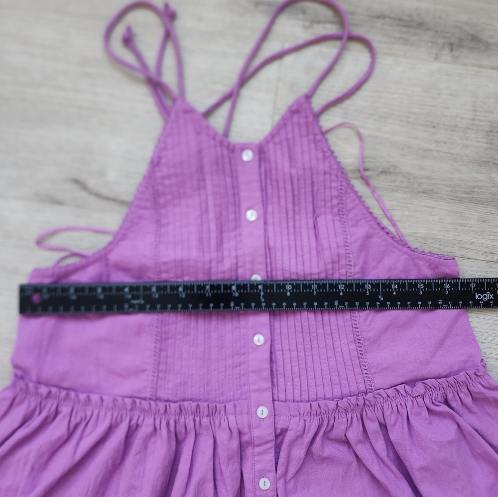 Free People Lavender Purple Button-Front Sundress - Picture 8 of 9